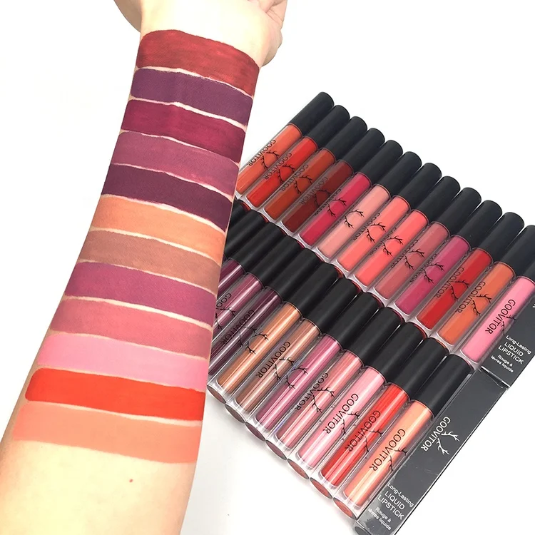 

GOOVITOR Hot Selling Liquid Lipstick Good Quality Organic Matte Makeup Lip Gloss 25 Color Lipgloss, N/a