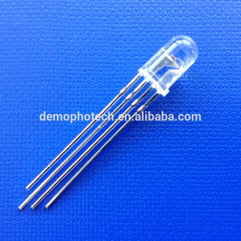 Factory price wholesale clear 5mm 4-pin round multi-color controllable rgb led diode