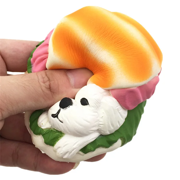 Wholesale Factory Supplier High Quality Soft Slow Rising With Good Smell Hamburger Dog Food Kids Squishy Toys