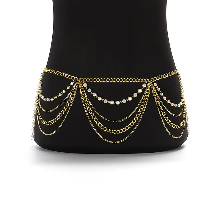 

OEM Pearl Belly Chain Original Design Sexy Chain for Women Body Jewelry Halter Jewelry Summer Bikini Night Chain Wholesale