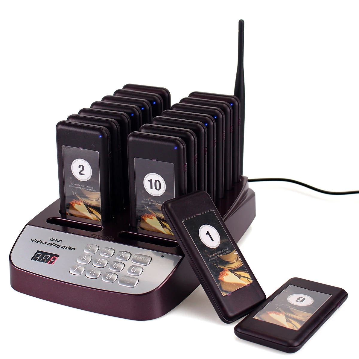 16 Restaurant Coaster Pager Guest Call Wireless Paging Queuing Calling System 