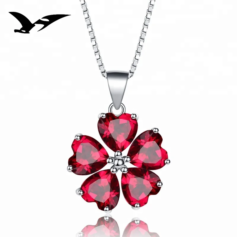 

fine jewelry fashion design red gemstone 925 sterling silver wholesale women ruby pendant, N/a