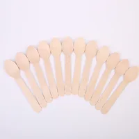 

Wholesale Hot Selling Disposable Party TablewareIce Cream Spoon Fork Set Bamboo Wooden Spoon