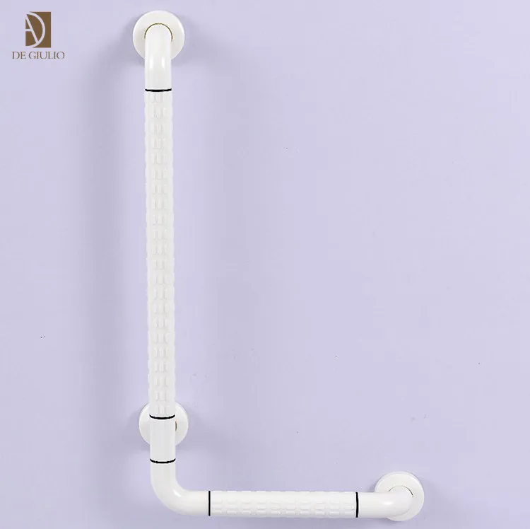 En Forma De L De La Barandilla De Acero Barra Manija Abs Nylon Blanco