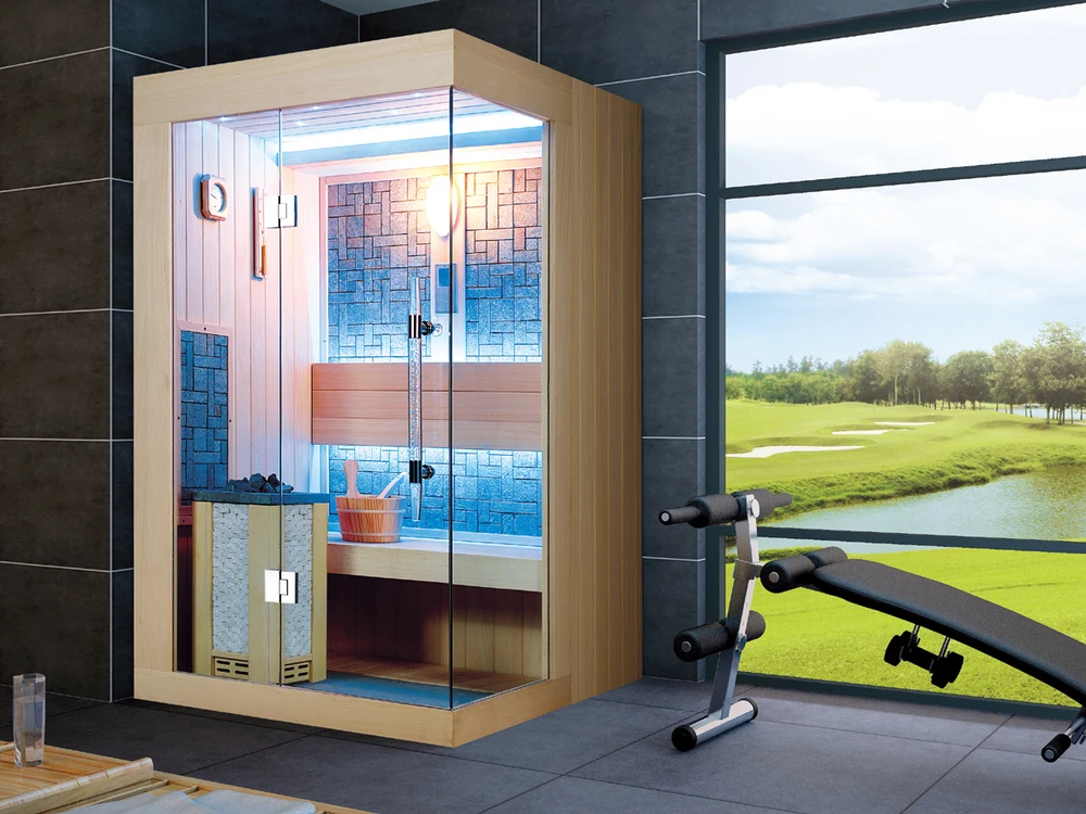 Hs sr1252c Small Home Sauna wood Sauna Box 1 Person Dry Sauna Room 