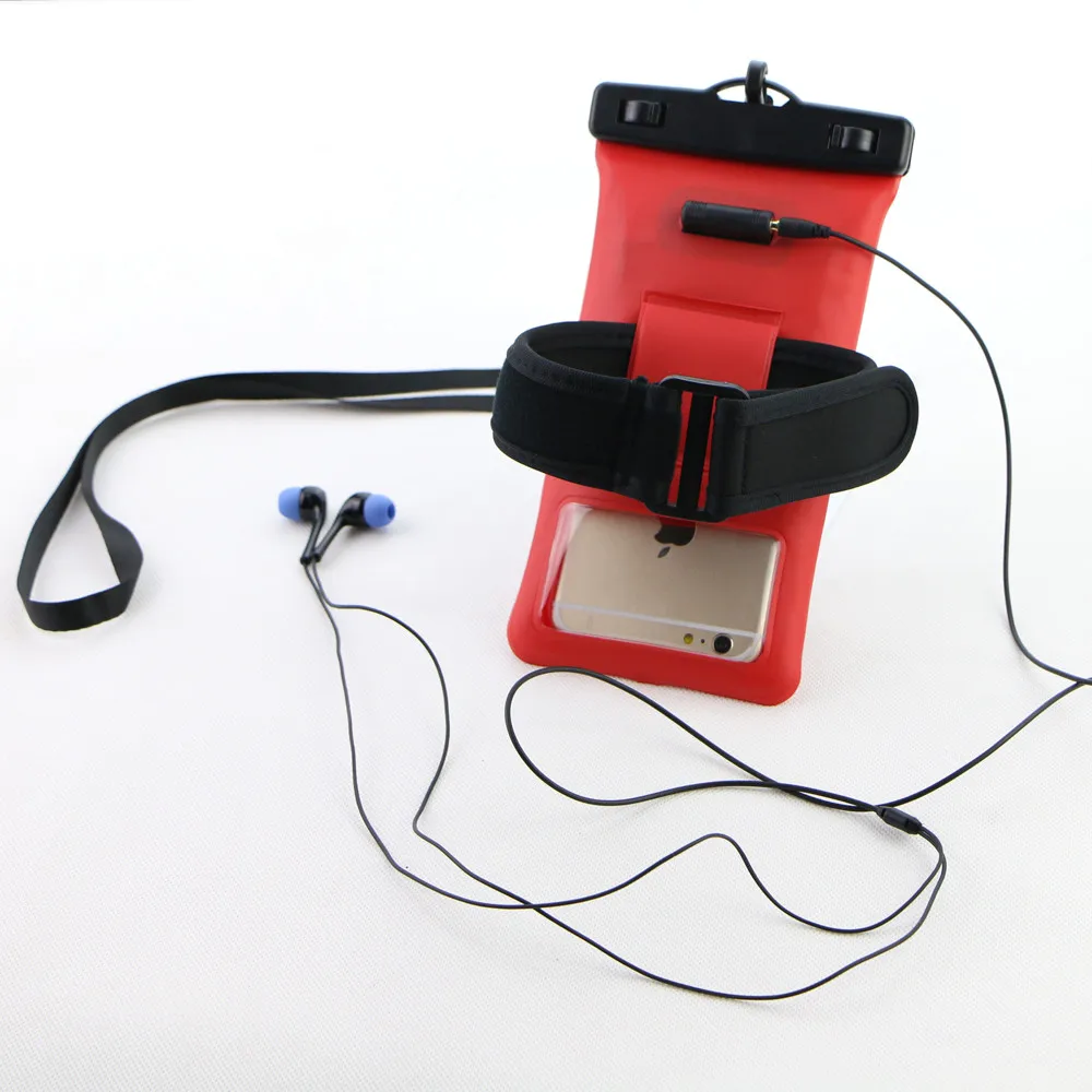 OEM factory pvc cellphone case pvc waterproof mobile pouch with earphones New style waterproof pouch for iphone 7