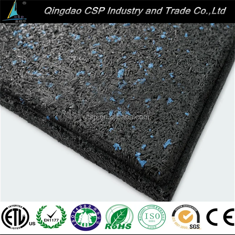 Heavy Duty Rubber Gym Mat Floor Black With Blue Epdm Speckles