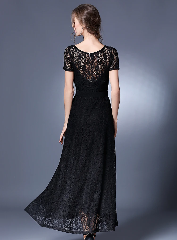 2014 summer chiffon print women long one piece dress slim women's short sleeve big midguts-in 
