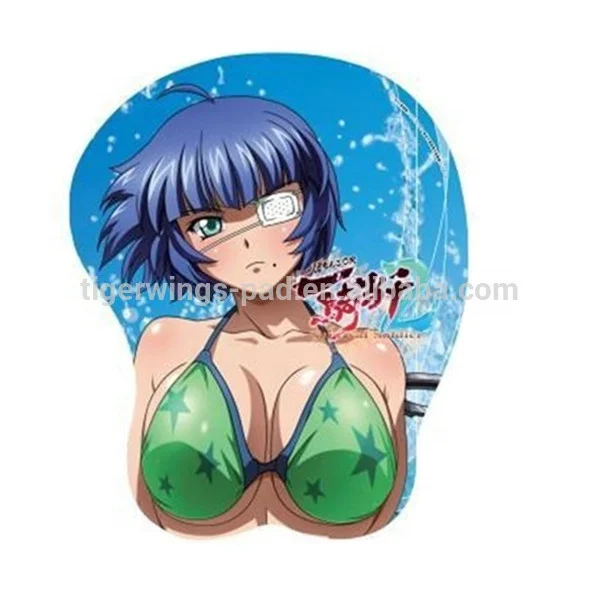 New arrival gel wrist support wholesale new style sexy anime 3d gaming breast costom mouse pad