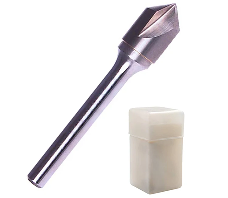 Cylindrical Shank 82 Degree 3 Flute  Carbide Steel Countersink  Drill Tool Bit  for  Metal Deburring