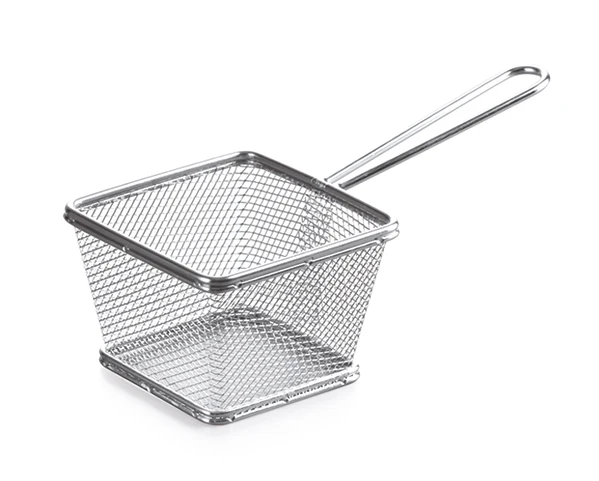 

High quality wholesale supply home kitchen mini metal stainless Steel wire mesh French Fries fry Holder Basket, Silver