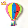 wholesale fashion hot air balloon shaped wooden modern clock for sale W14K041