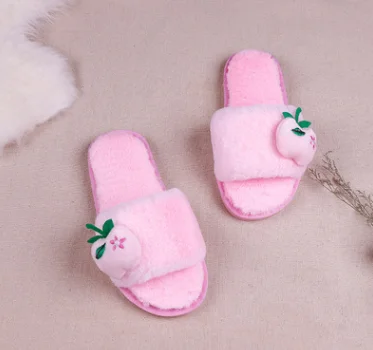 

Fashion new autumn and winter home indoor heat preservation non-slip breathable plush slippers women, As picture