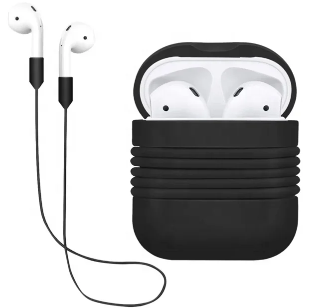 Protective Cover Silicone Carry Case with Anti-lost Strap for Airpod