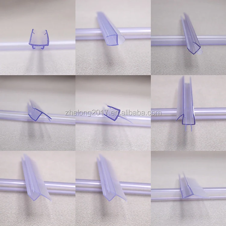 Pvc Bath Shower Screen Seal Strip Curved Rubber Plastic Seal For 6/8/10/12 Mm Glass Door