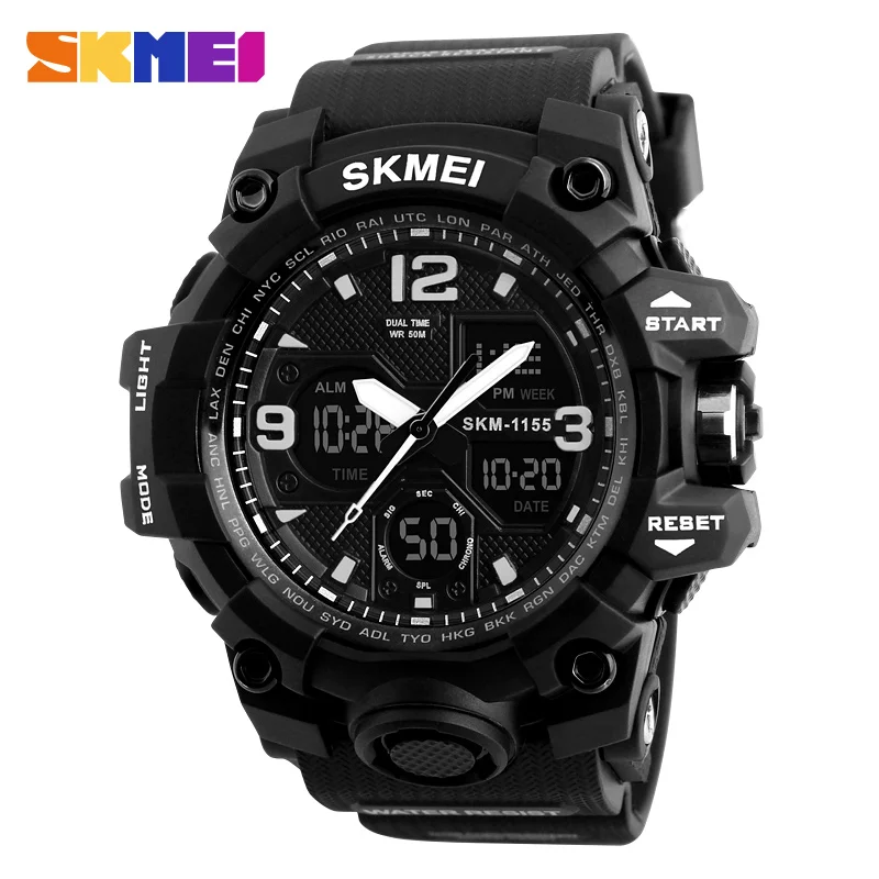 

Skmei most popular outdoor dual time mens sport watch analog digital watches for men
