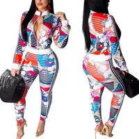 

90305-MX25 factory wholesale jacket tops designs Floral jumpsuits women