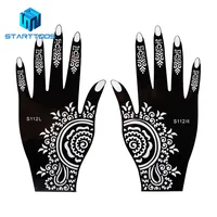 

Black Body Art Waterproof Temporary Indian Hand Tattoo stencil Semi permanent Template Printing