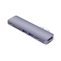 

Best Selling 7 In 1 Type C HUB To HD MI + PD*2 + SD/TF Card Reader + USB 3.0*2 For MacBook Pro