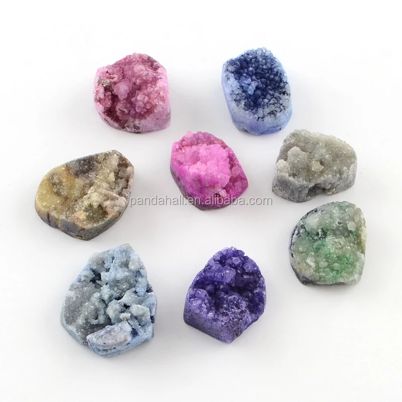 

Pandahall Dyed Mixed Half Drilled Precious Stones Natural Jewelry Druzy Agate Beads