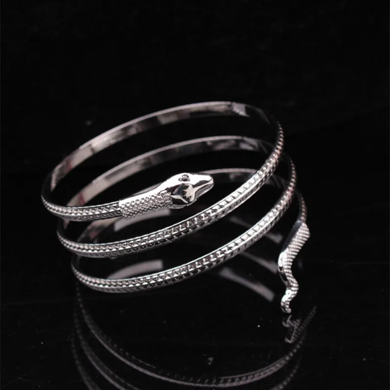 

Personalized Metal Snake Style Bracelet Alternative Wrap Bracery Exaggerated Arm Ring, Gold/silver