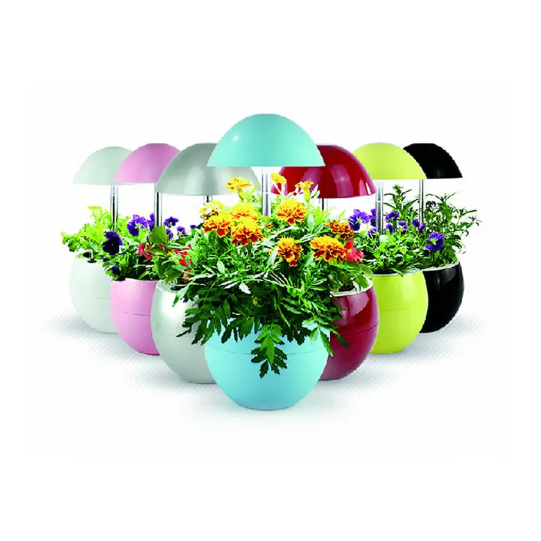 

Smart Flower Pot with LED Grow Light Hydroponic Self-watering Planter Fresh Herb Garden Kit, N/a