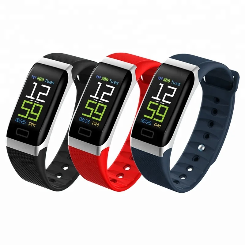 

Pulsera de Actividad Heart Rate Blood Pressure Step Smart Bracelet Calorie Counter Activity Fitness Tracker, Black;red;blue