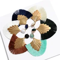 

2019 New Arrival Fashion Tassel Dangle Earring 6 Colors Available Statement Fringe Tassel Earring For Women