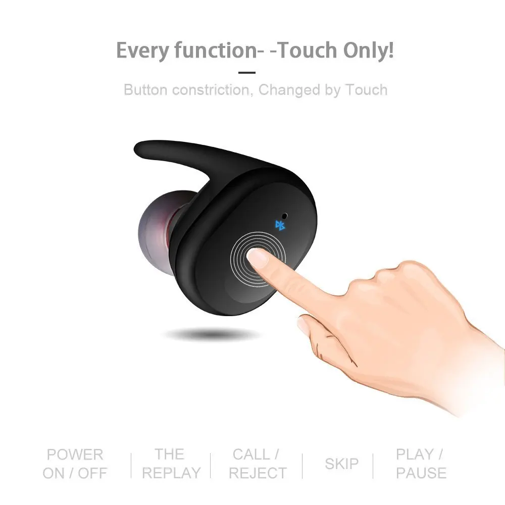 Touch Sensor TWS Mini Headset Stereo Music Earphone with Charging Box Small Earbuds