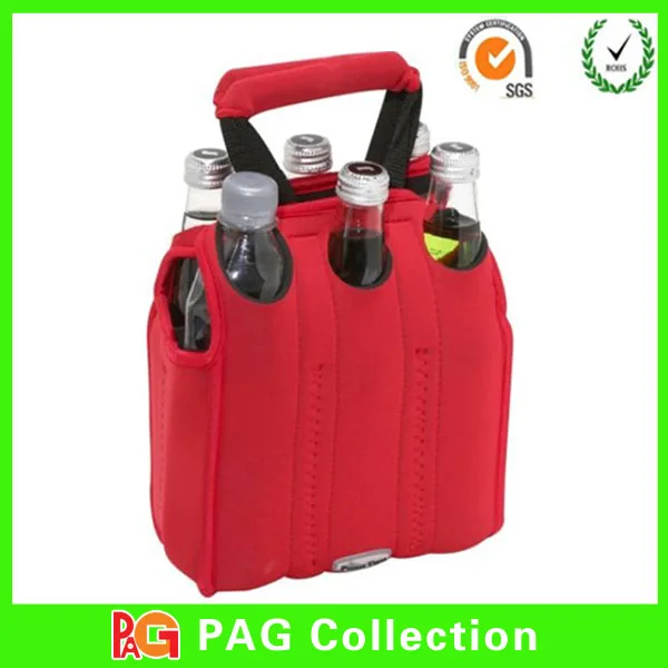 Wholesale Insulated Beer Cooler Bag Neoprene 6 Pack Wine Bottle Carrier