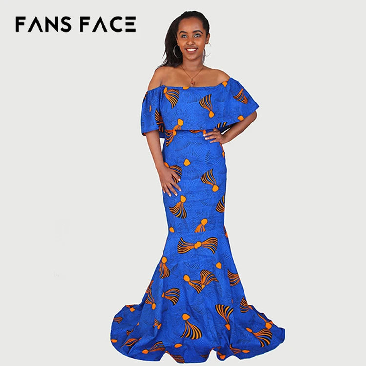 blue african dress
