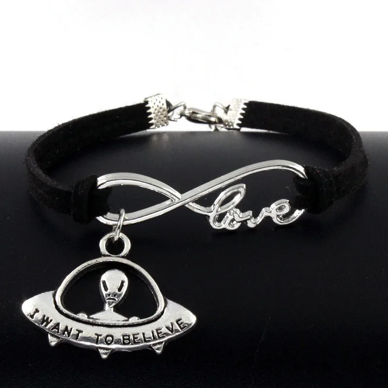 

New design wholesale infinity spacecraft Alien men bracelet homme for girls, As picture & custom colors