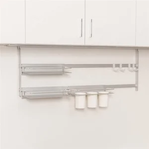 Image of Plastic And Holders With Hooks Diy Dish Portable Shelves Furniture Kitchen Rack