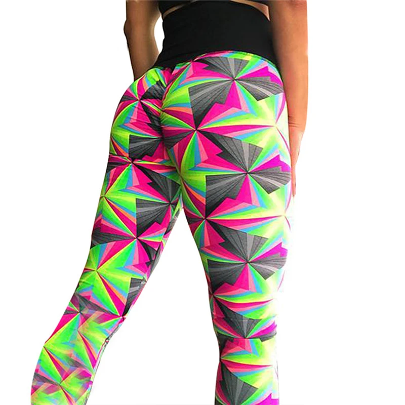 

Fashion Geometric Summer High Waist Leggings, Photo color,customized upon request