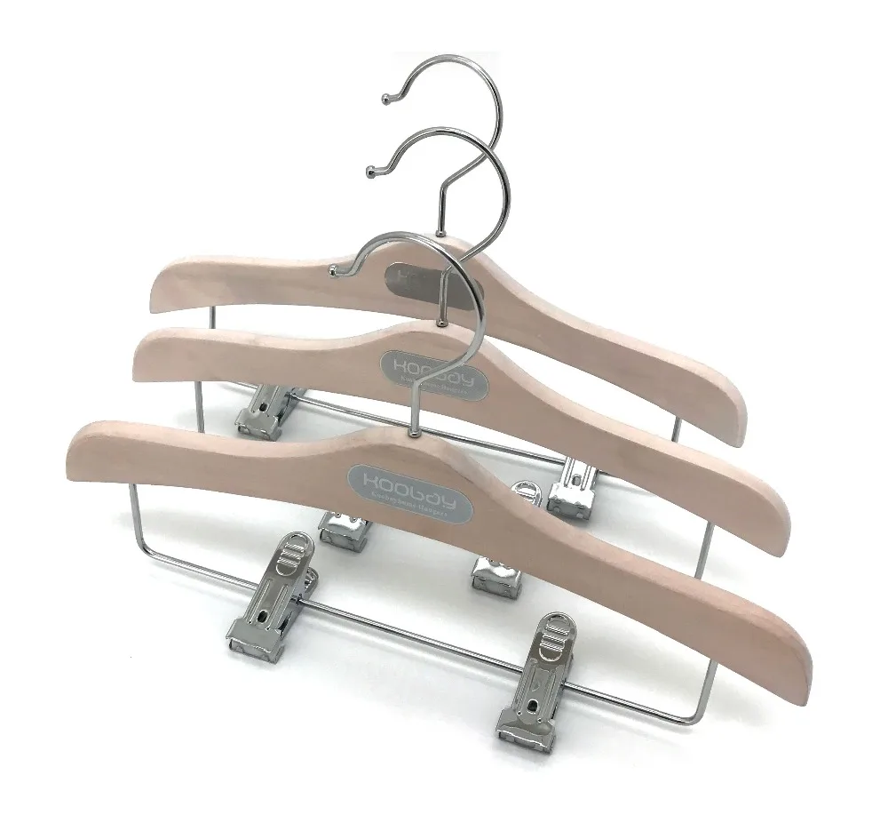 

baby clips hanger white wood children clothes hanger with clip, Customized
