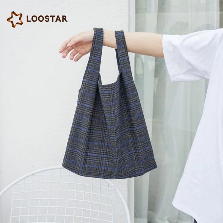 Korea Style Fashionable Wool Handbag Tote Bag For Women Ladies - Buy ...
