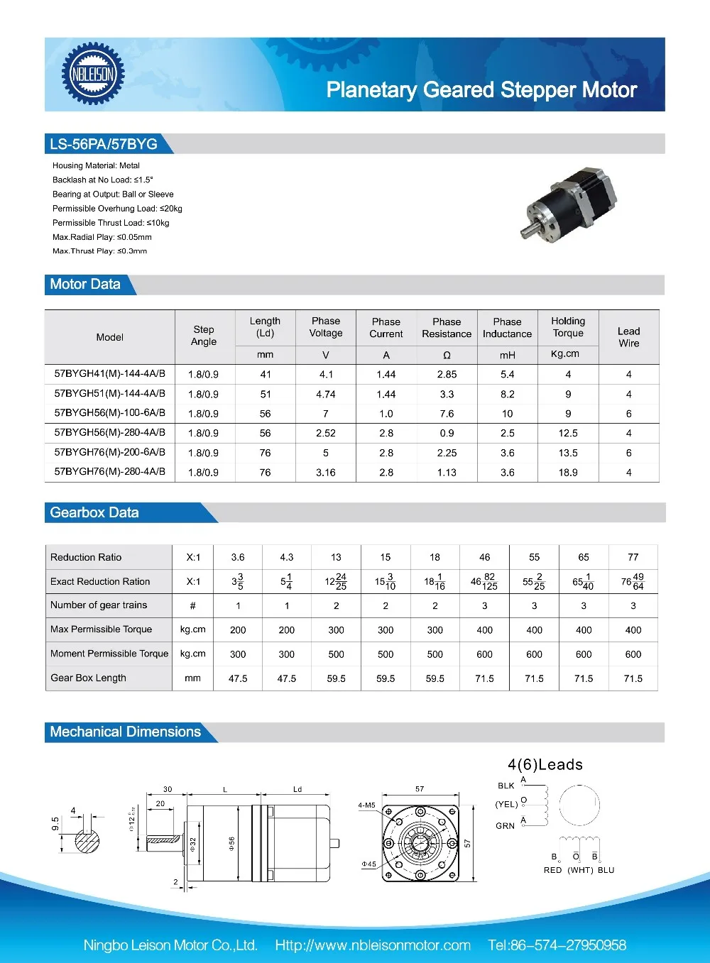 57byg High Torque 30nm Nema 23 Stepping Motor With Gearbox - Buy Nema ...