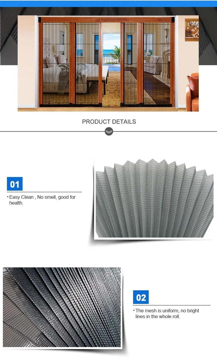 grey color folded fiberglass insect window screen