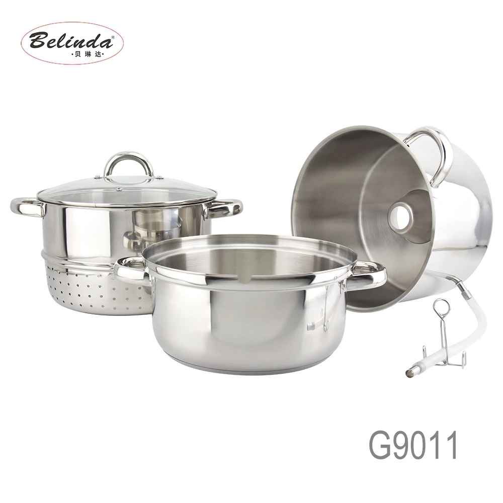 Capsulated Induction Bottom 3 Layers Kitchen 8L Fruit Steamer Juice Pot G9011-3