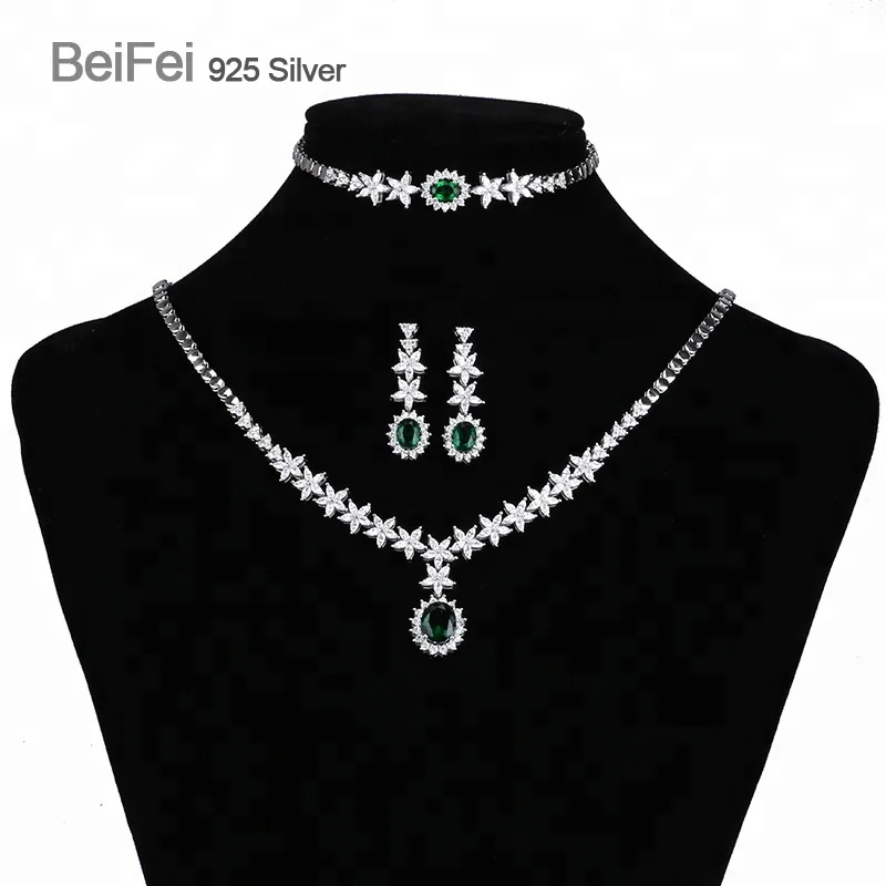 925 sterling silver Indian wedding stone jewelry set for women