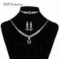 

925 sterling silver Indian wedding stone jewelry set for women