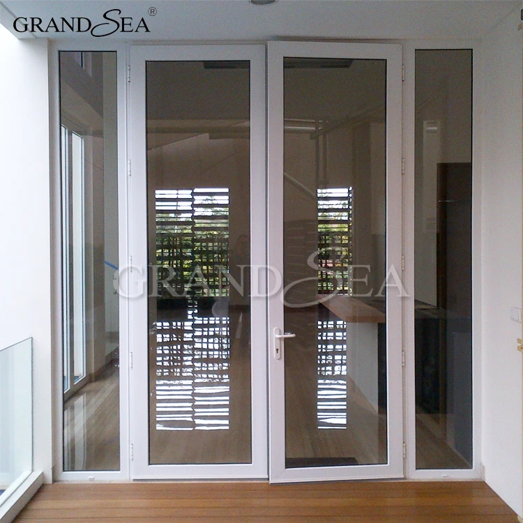 Алюминиевый стеклянные офисные вход распашных дверей