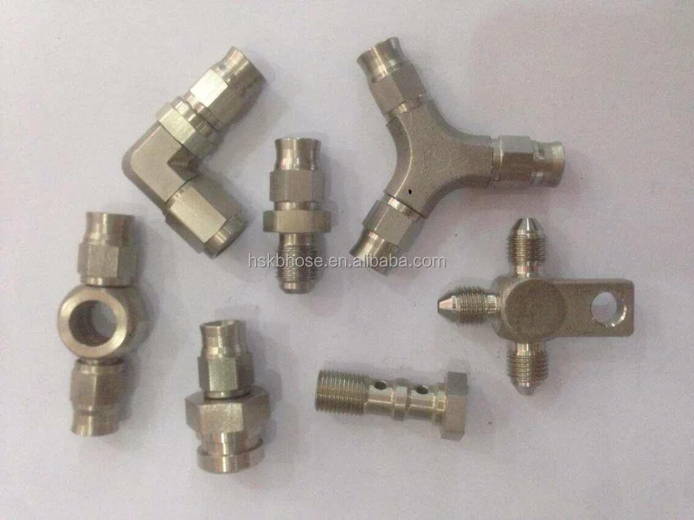 An3 Straight Stainless Steel Crimp Banjo Brake Fittings 10mm For