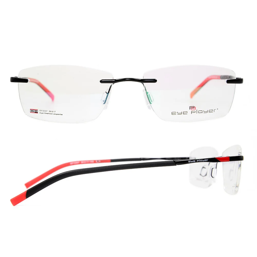 

Fashion design rimless glasses frames with metal optical frames for men