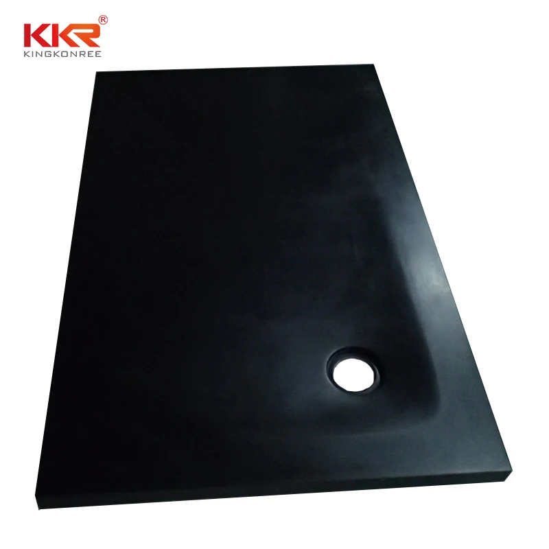 Custom Black Color Composite Stone Shower Tray,Solid Surface Shower Pan