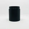 frosted black plastic PET cream jar / pot with aluminum lid for cosmetic jar