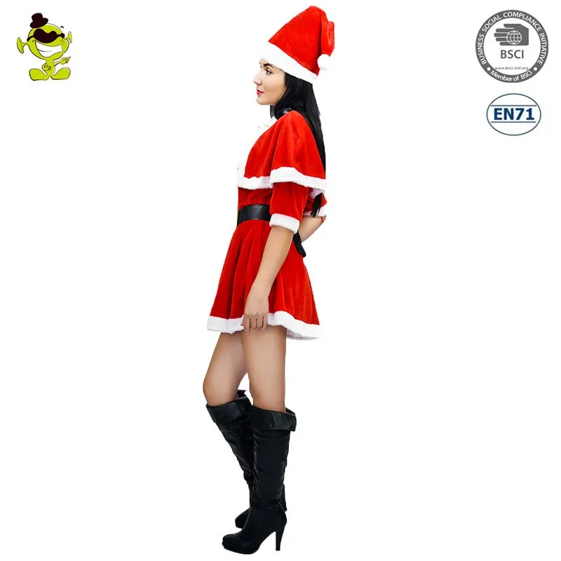 Sexy Rojo Navidad Cosplay Santa Claus Vestido De Niña Traje De Fiesta De Carnaval De La Sra 5531