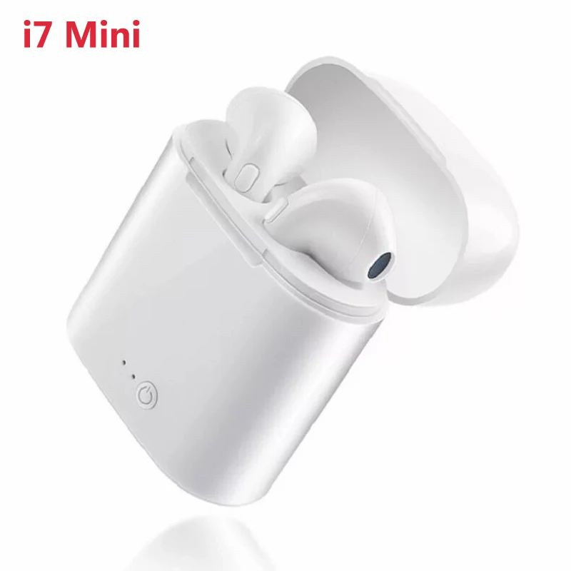 

2018 high quality wireless I7S mini tws portable BT4.2 sport bluetooth stereo earphone with charging earphone case, White;black