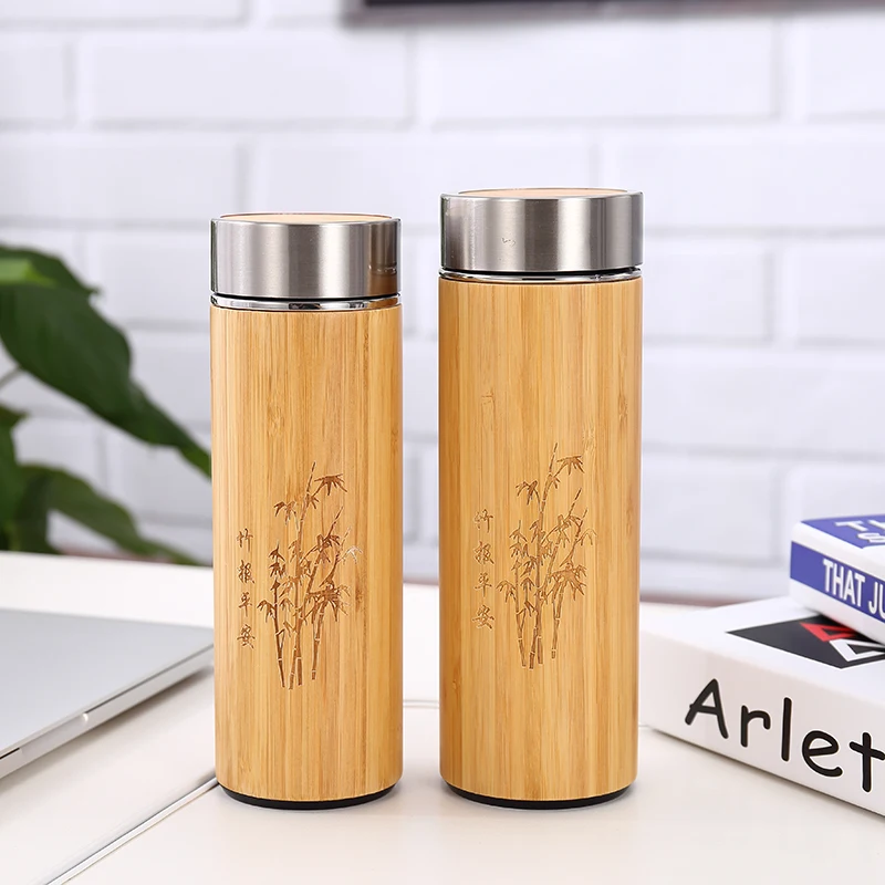 

Wholesale bamboo tumbler with tea infuser stainless steel insulated bottles, N/a