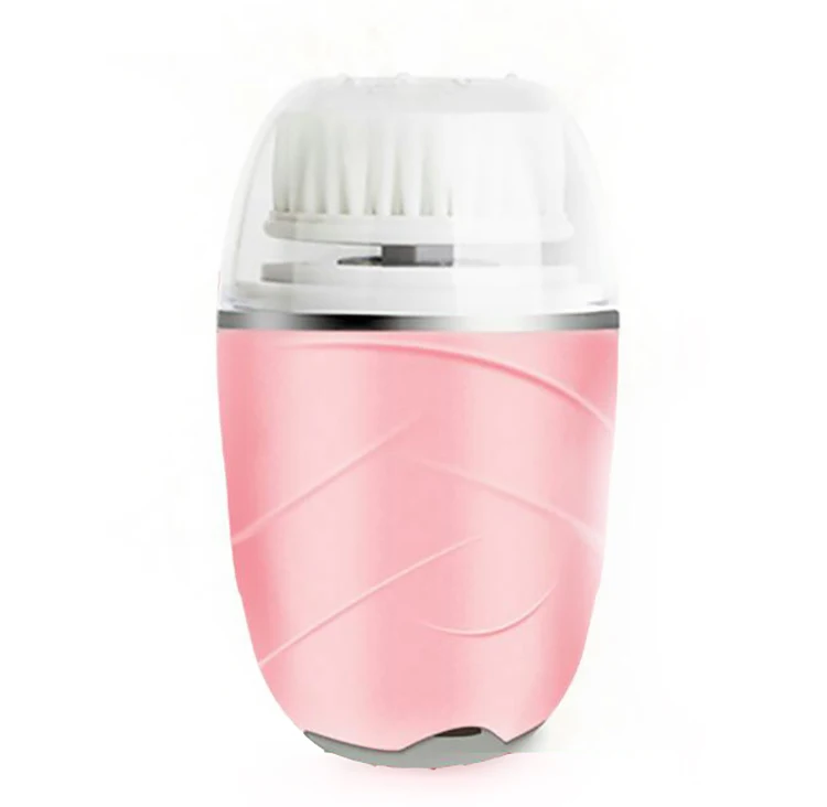 

4 interchangeable Head soft bristles brush Electric Facial pore cleaner Cleansing Brush, Pink;purple;black;blue
